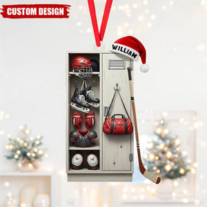 Personalized Hockey Closet Ornament, Flat 2D Ornament, Gift For Colleagues, Gift For Hockey Lover, Christmas Tree Hanging Decor