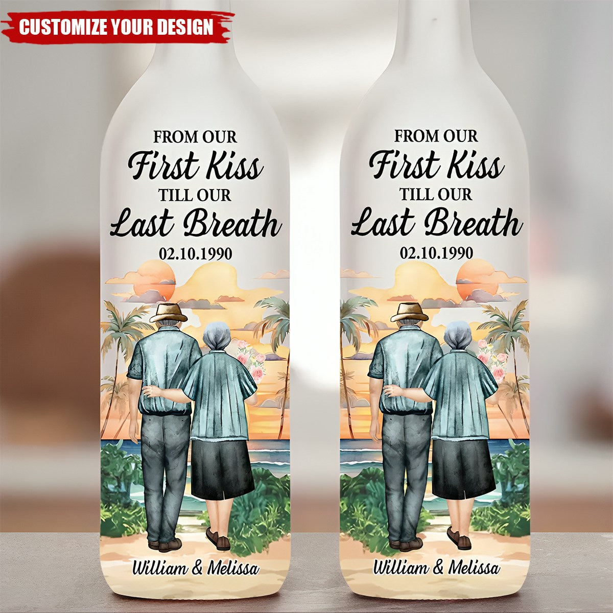 From Our First Kiss - Personalized Custom Bottle Lamp