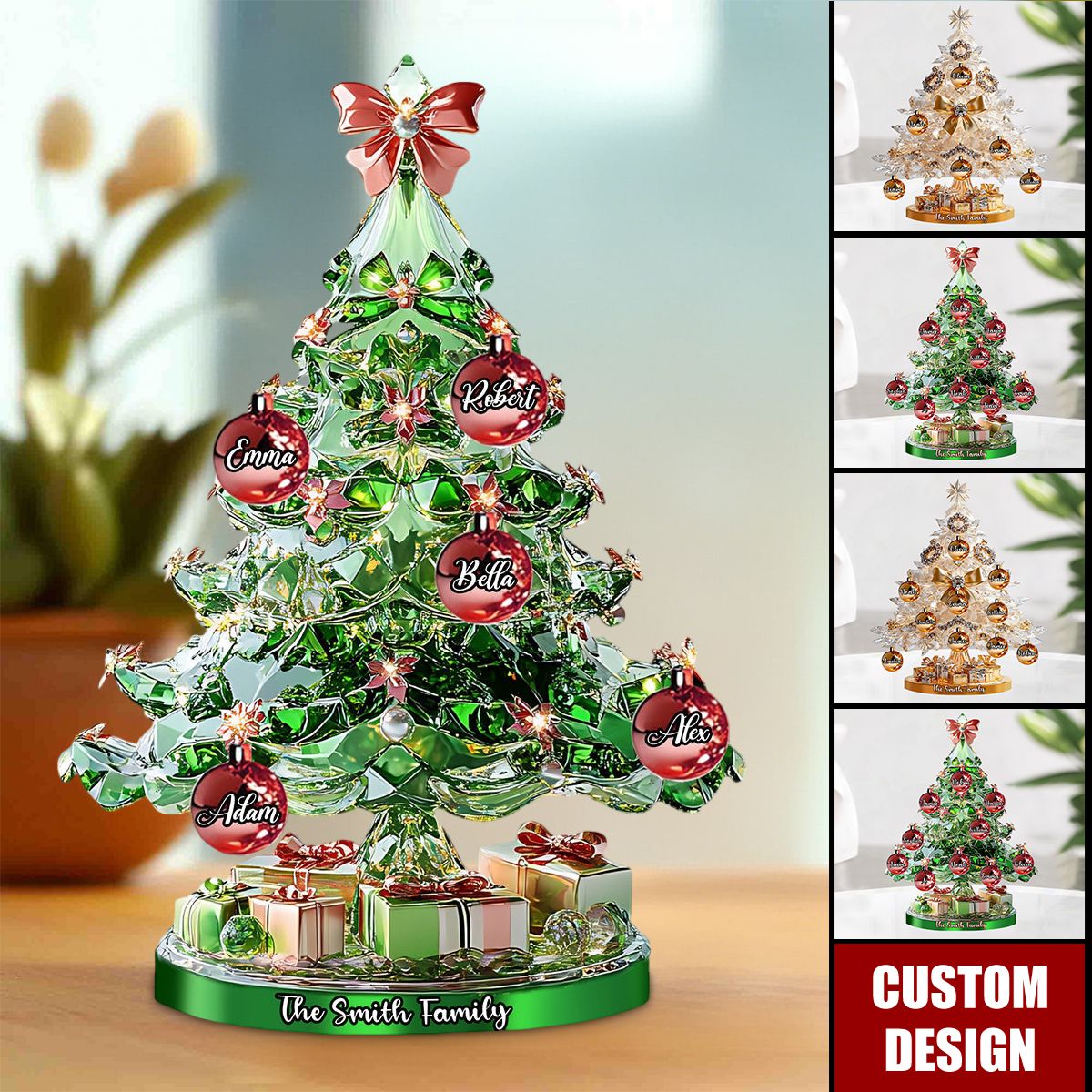 Merry Christmas - Personalized Family Custom Shaped Acrylic Plaque