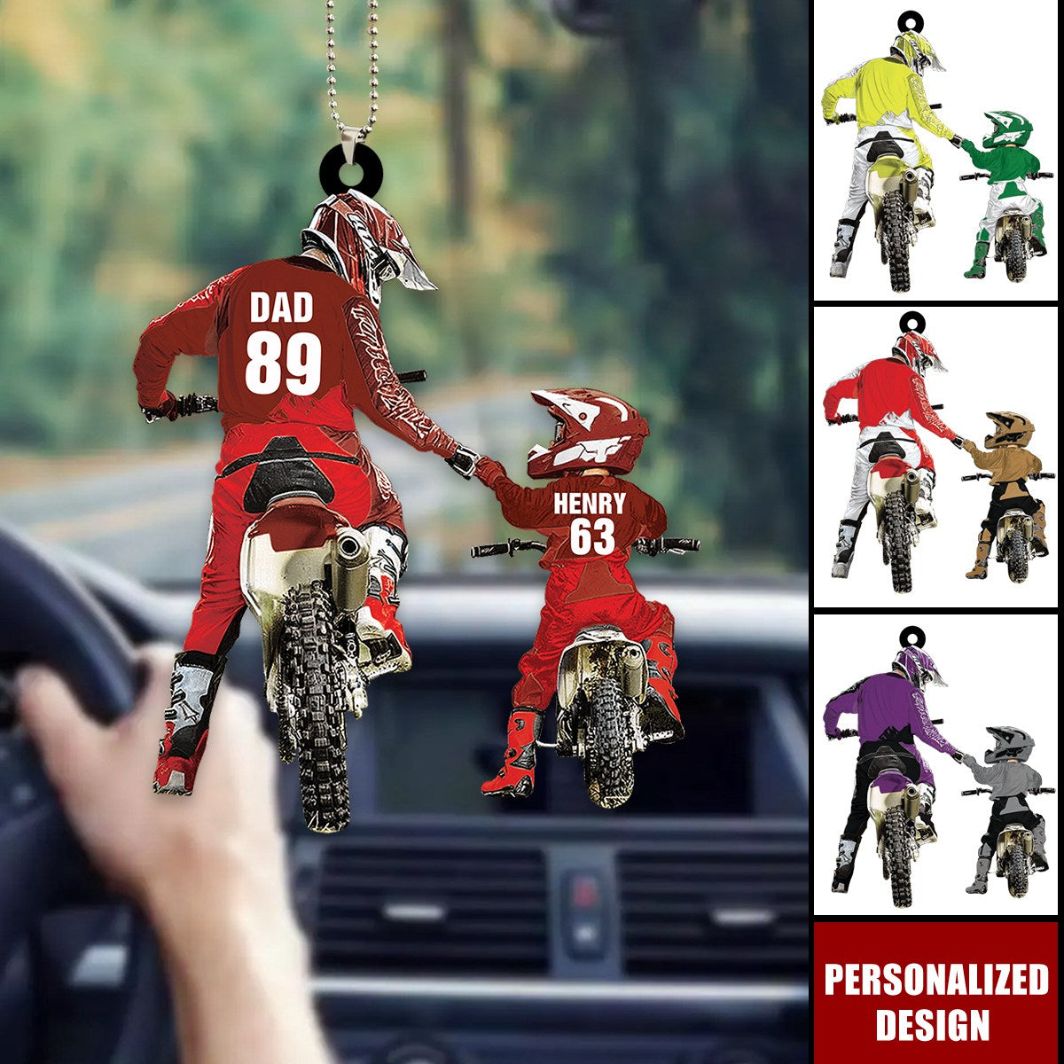 Personalized Motocross Racer Ornament-Dad And Kid Motocross Lovers Gift