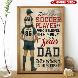 Personalized Soccer Dad Son Poster - Birthday,Father's Day Gift For Soccer Lovers, Soccer Players