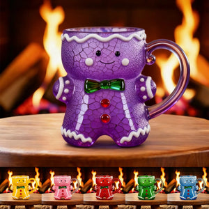 Gingerbread Man Colored Glass Cup