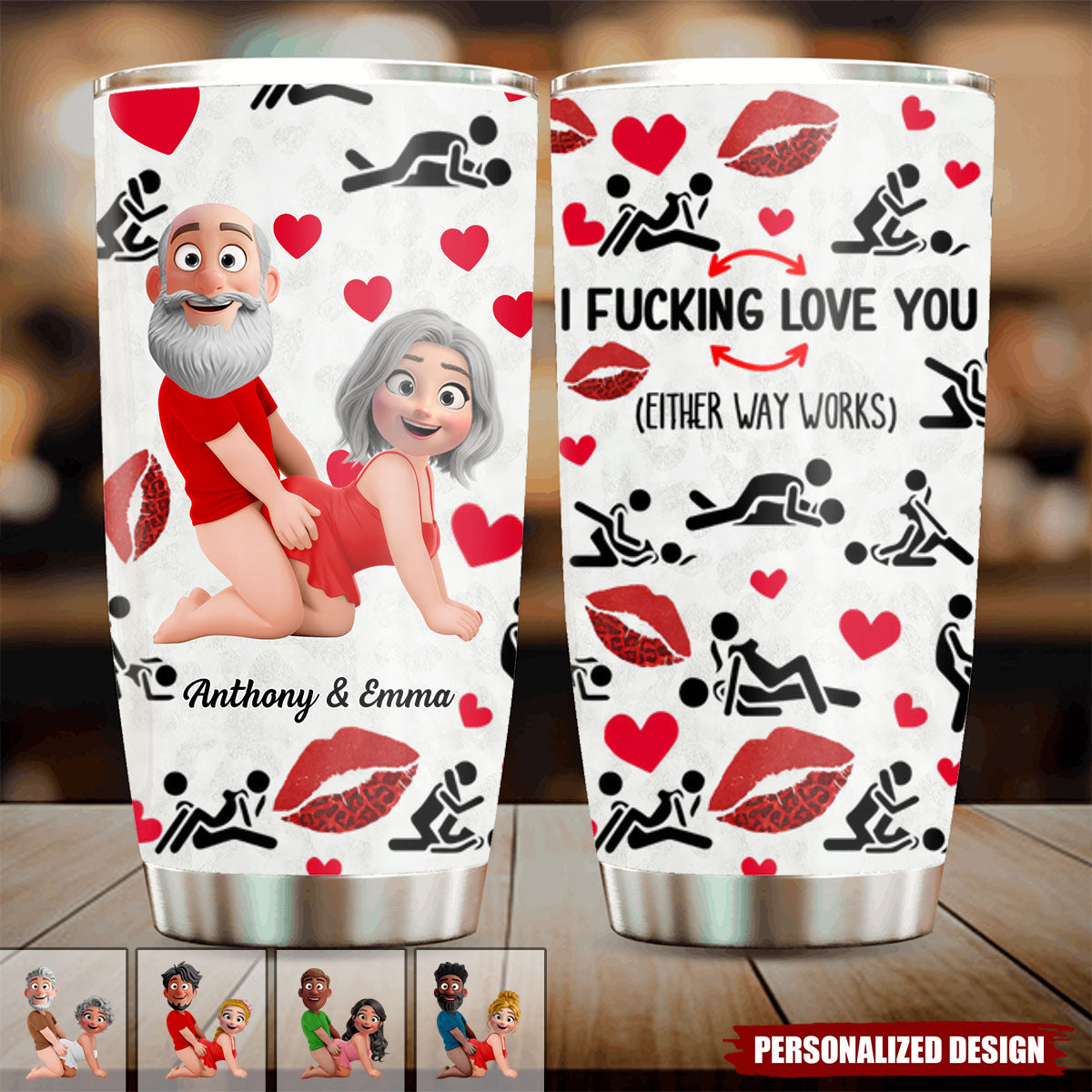 I Love You-Personalized Couple Tumbler