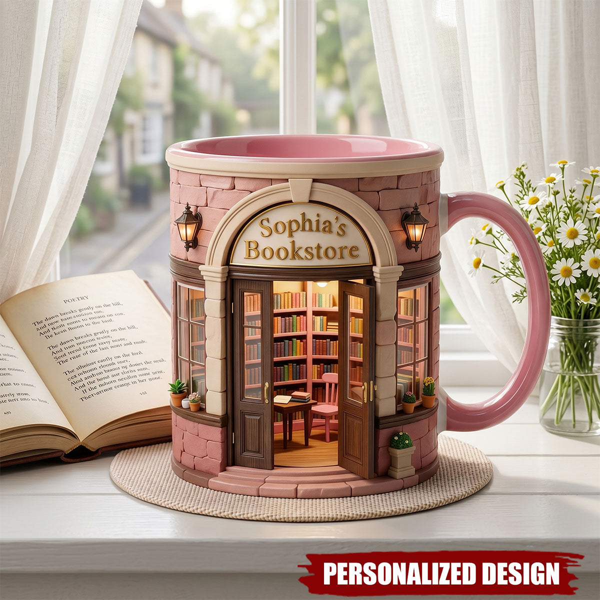 Personalized Bookstore Accent Mug-Bookish Gifts For Reader