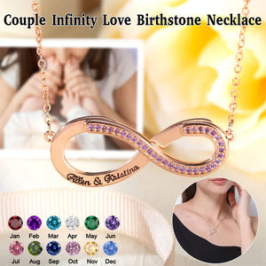 Personalized Convertible Infinity Love Birthstone Necklace-Valentine's Day Gift