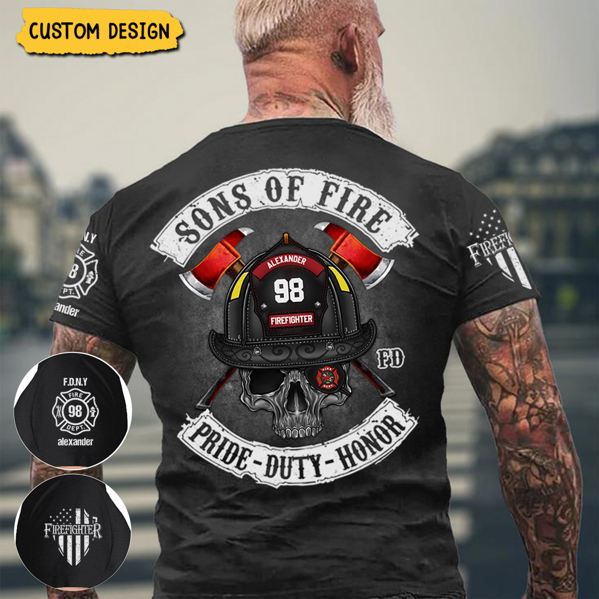 Sons of Fire Pride Duty Honor Personalized Shirt, Gift For Fireman