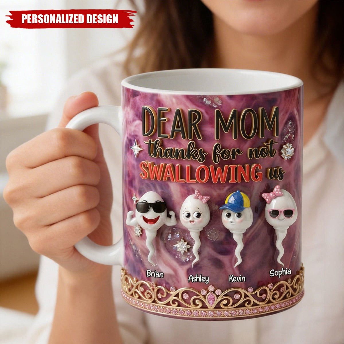 Personalized Funny Sperm Kids Coffee Mug-Gifts For Moms