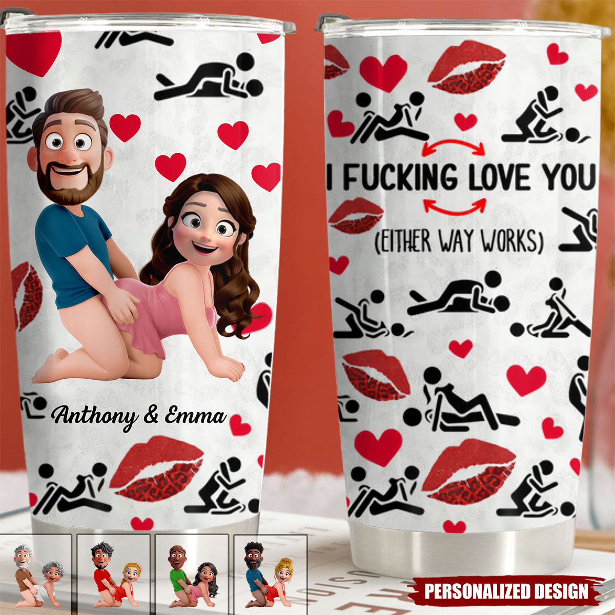 I Love You-Personalized Couple Tumbler