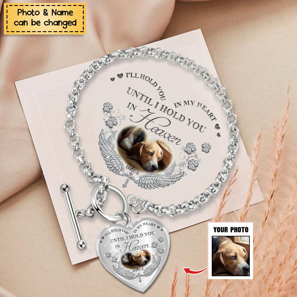 I'll Hold You In My Heart Personalized Pet Memorial Bracelet