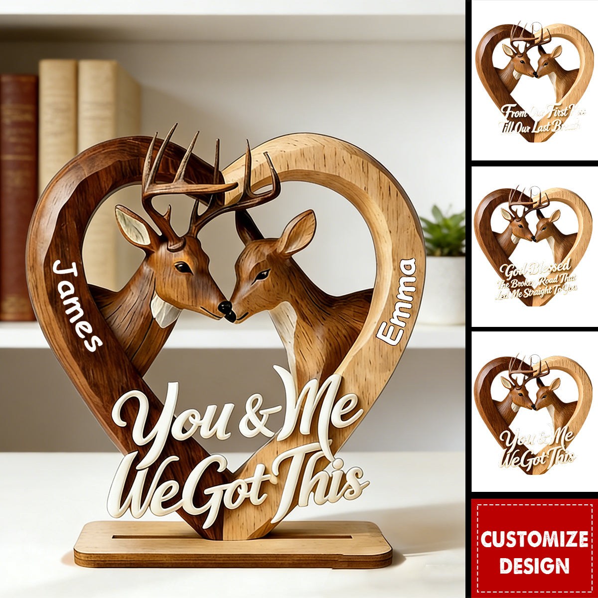 Personalized You & Me Wooden Plaque  - Gift For Couple