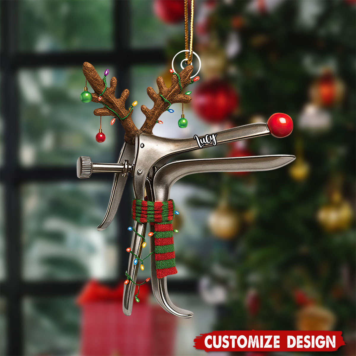 Funny Speculum Reindeer Christmas Ornament: OBGYN Gag Gift