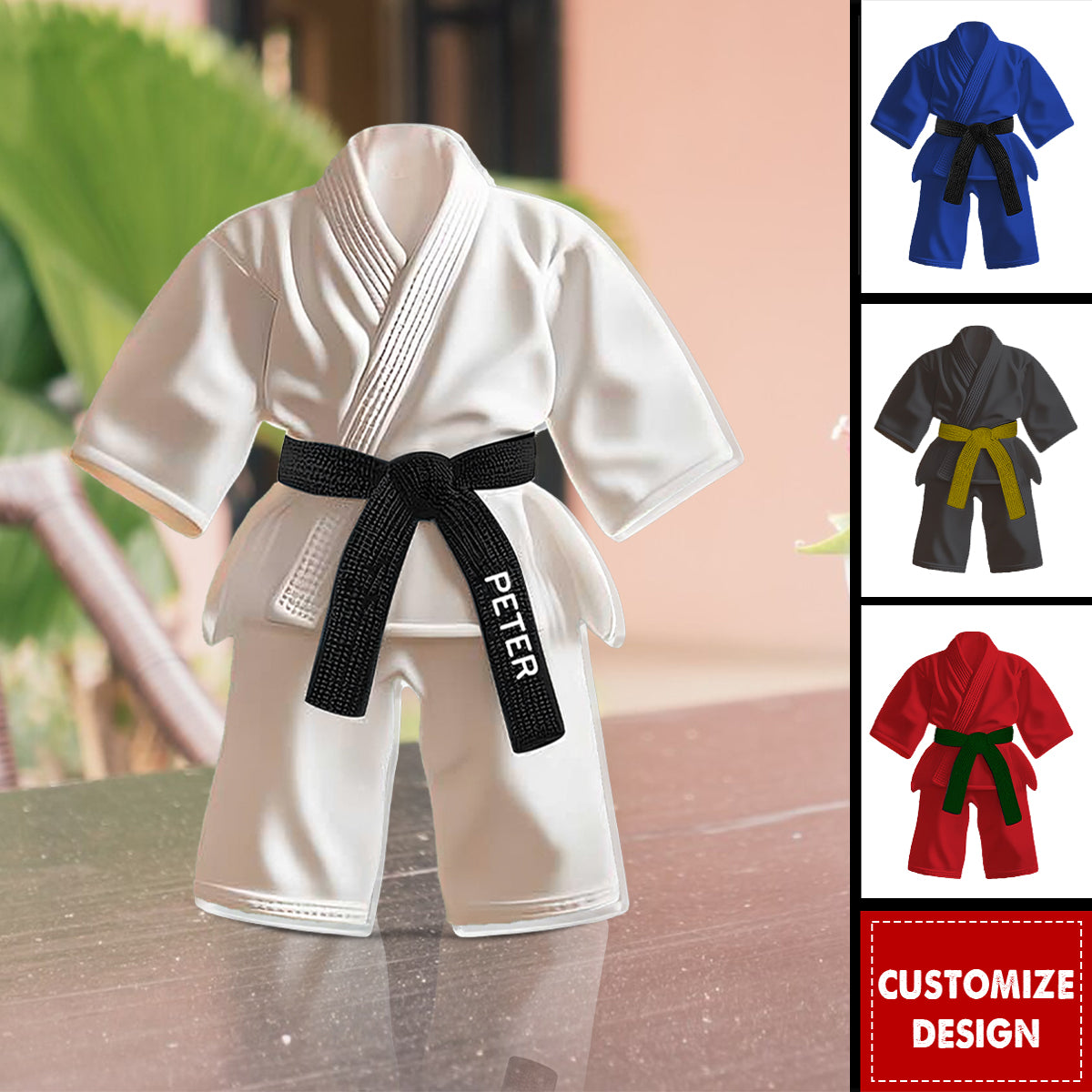 Personalized Black Belt Acrylic Plaque - Jiu-Jitsu,Karate Gift