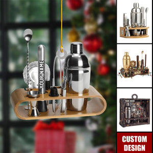 Personalized Bartender Acrylic Christmas Ornament - Gift For Bartender