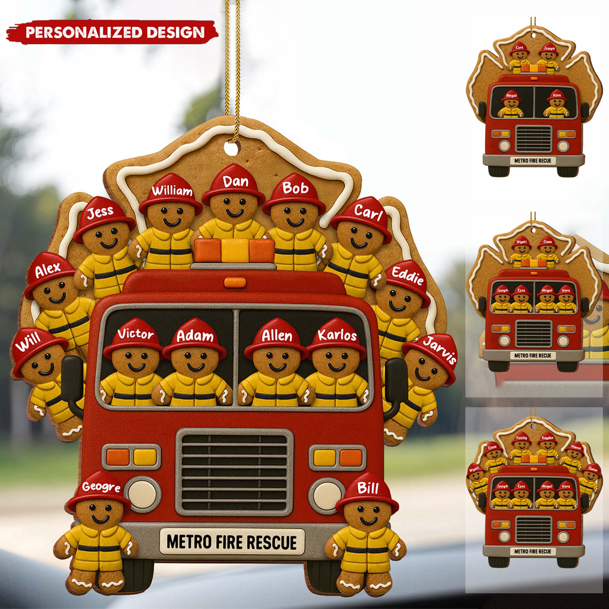 Celebrate Your Heroes With Festive Firefighter Ornament, Personalized Custom Wood Gift For Firefighters And Family