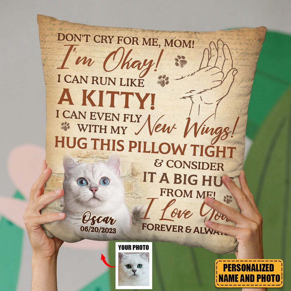 A Big Hug From Me To You - Memorial Personalized Photo Pillow - Gift For Pet Lovers