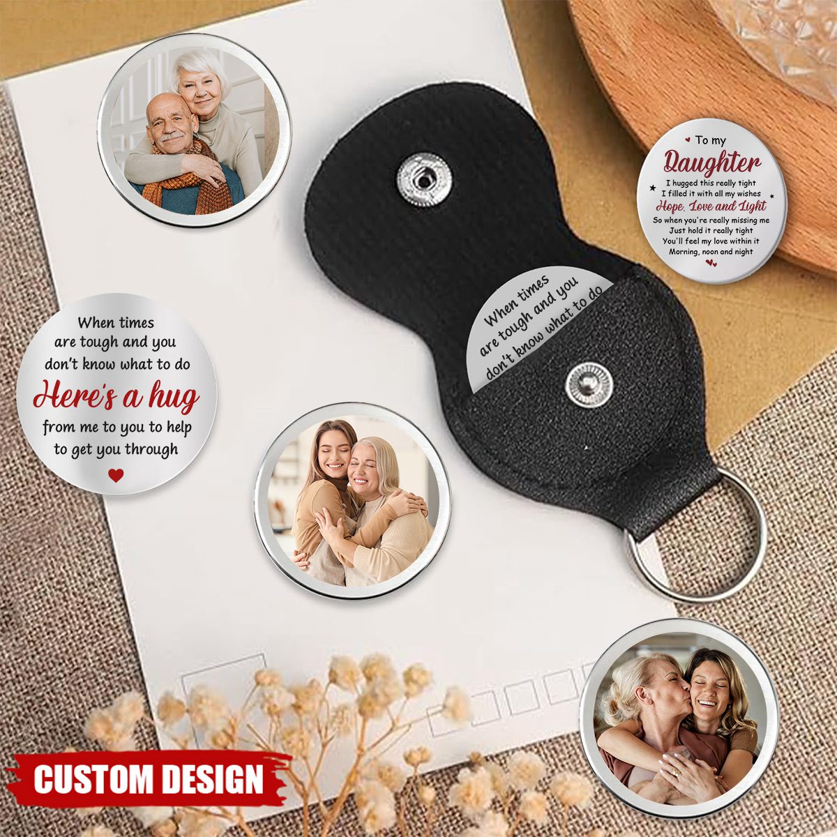 A Hug In Words For When I Can’t Be There To Hold You - Family Personalized Pocket Hug - Gift For Family Members