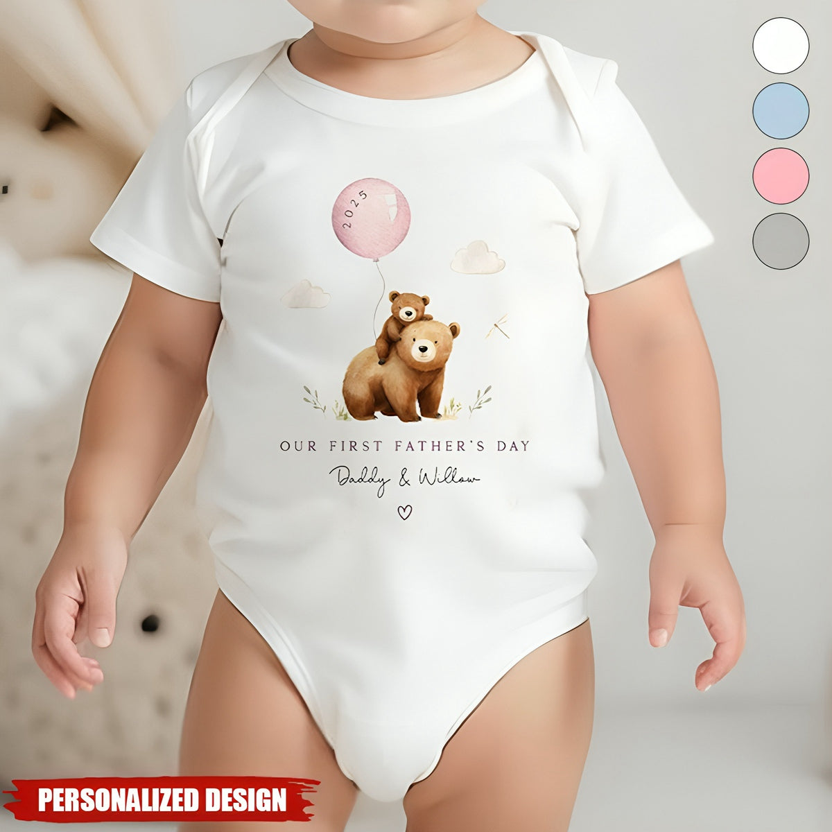 First Fathers Day-Personalized Baby Onesie And Sleepsuit