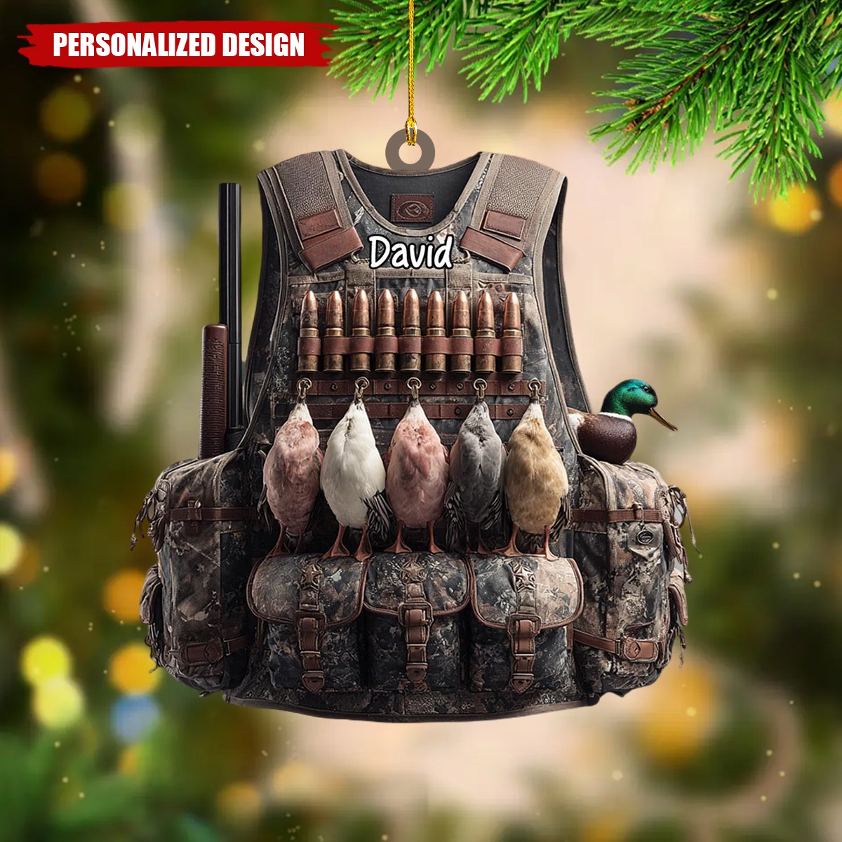 Personalized Duck Hunting Christmas Ornament Gift For Hunter
