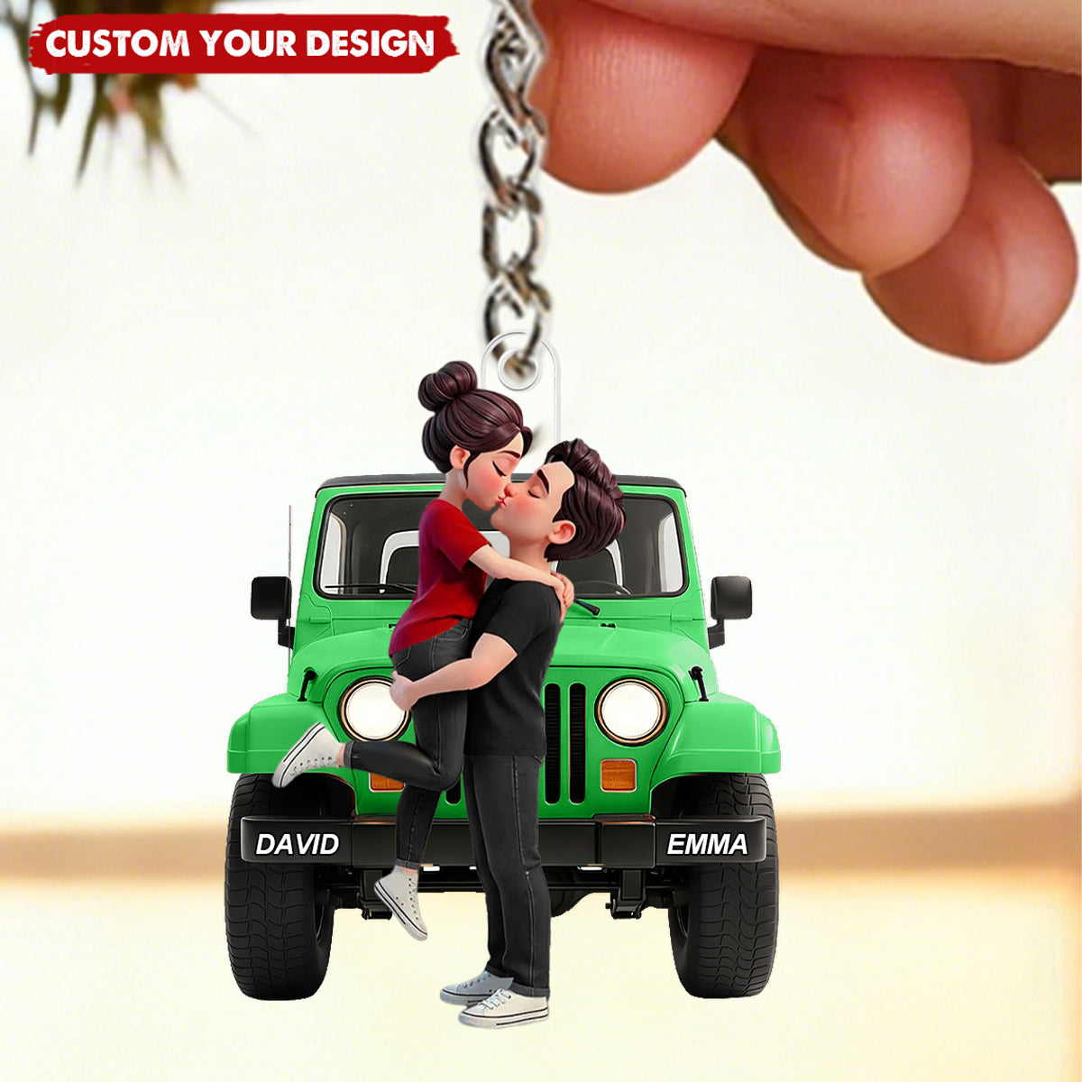 Personalized Romantic Couple Keychain - Gift for Couple