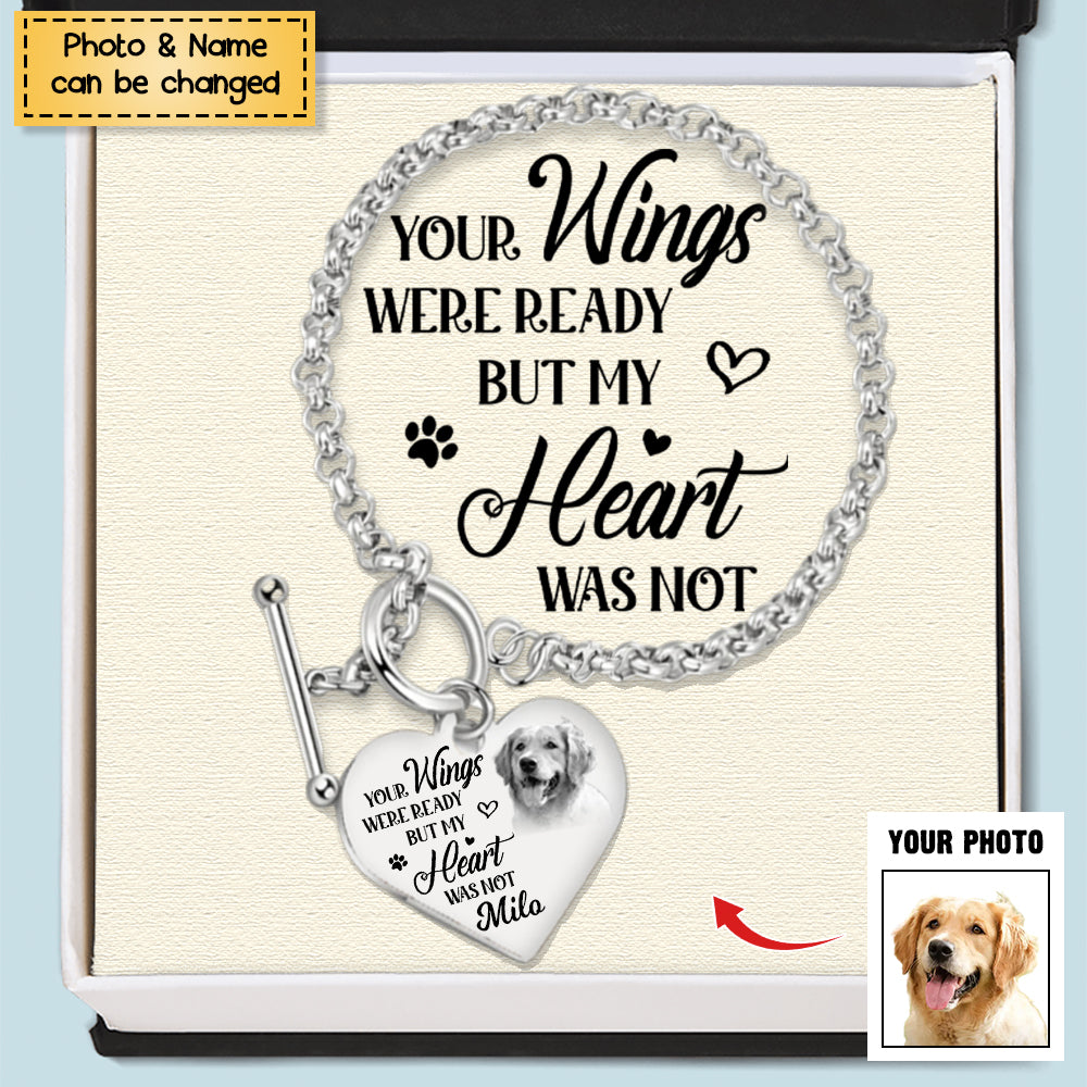 Your wings were ready - Dog Memorial Personalized Bracelet