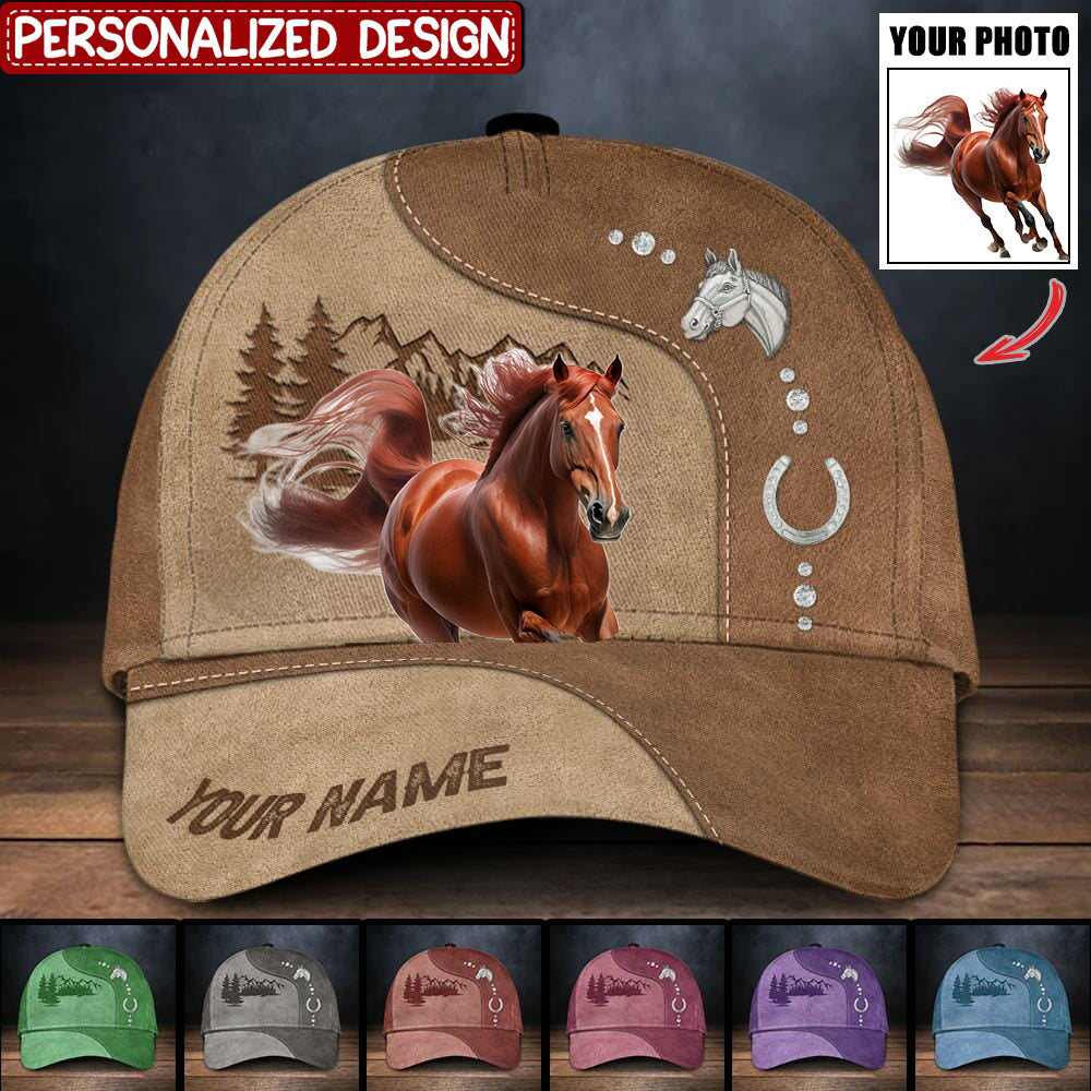 Personalized Upload Your Horse Photo Horse Lovers Gift Classic Cap