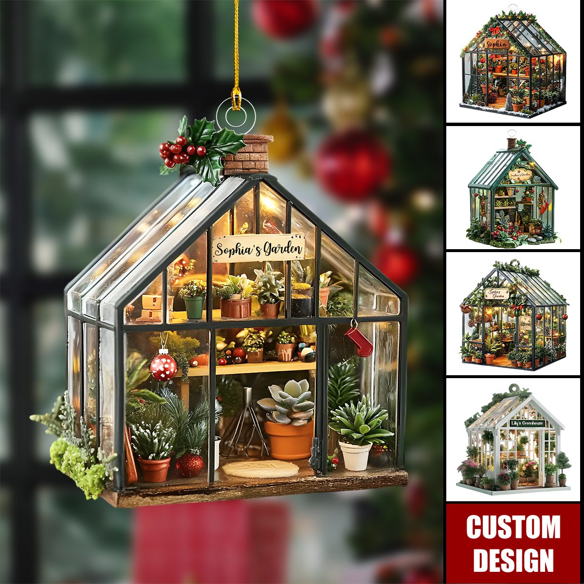 Personalized Greenhouse Christmas Ornament-Gift For Plant Lovers