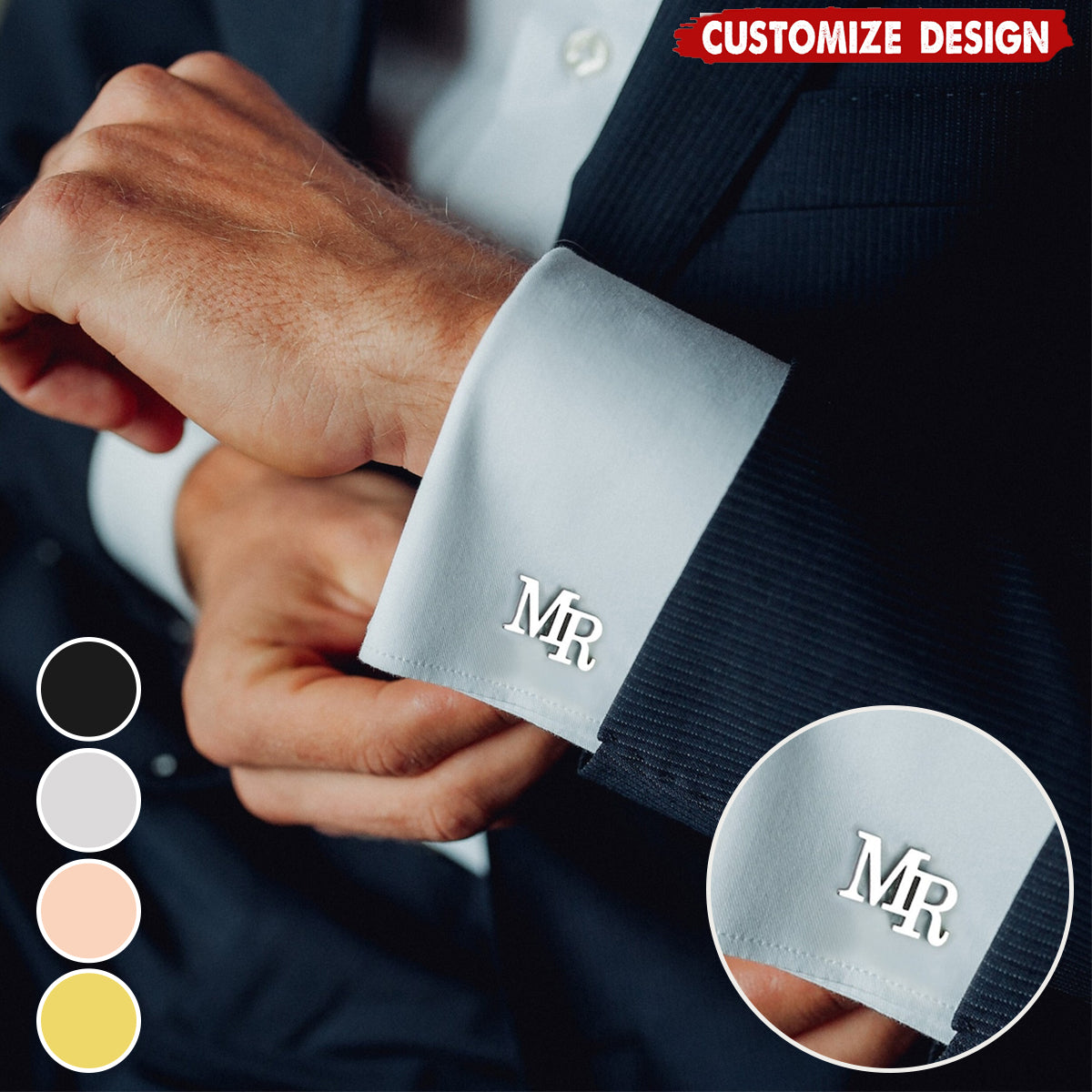 Personalized Name Cufflinks/Initial Cuff Links/Groomsmen Cufflinks