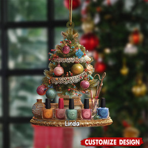 Personalized Nail Artist Christmas Ornament: Custom Name Gift