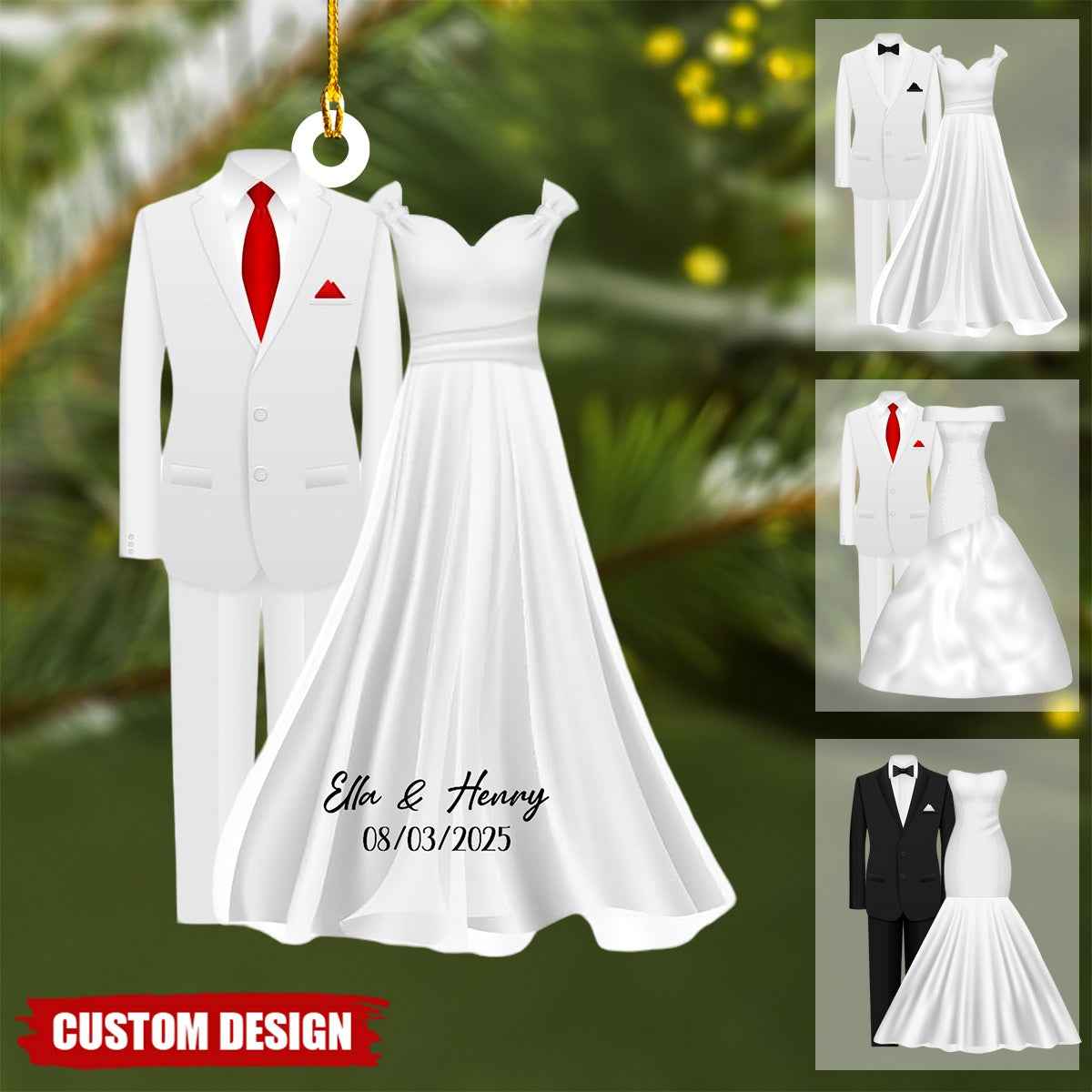 Personalized Get Married Couple Ornament, Anniversary Wedding Gift, Custom Name Ornament, First Christmas Married Ornament, Mr Mrs Ornament