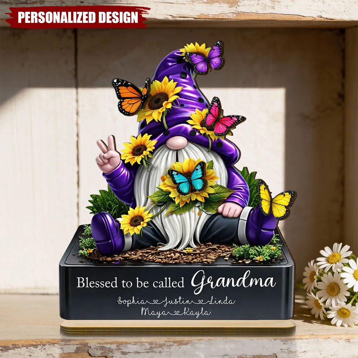 Blessed to Be Called Grandma-Personalized Wooden Plaque-Heartfelt Gift for Grandma