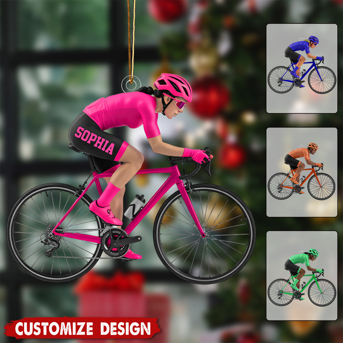 Personalized Bike Rider Christmas Ornament - Gift for Cycling Enthusiast And Cyclist