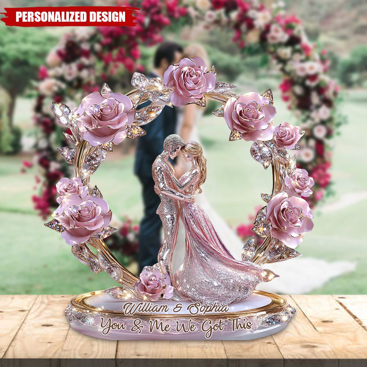 You & Me We Got This-Personalized Couple Shaped Acrylic Plaque