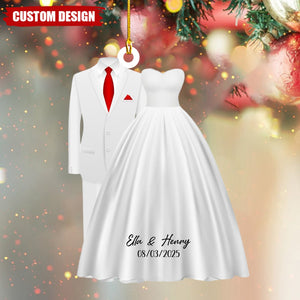 Personalized Get Married Couple Ornament, Anniversary Wedding Gift, Custom Name Ornament, First Christmas Married Ornament, Mr Mrs Ornament