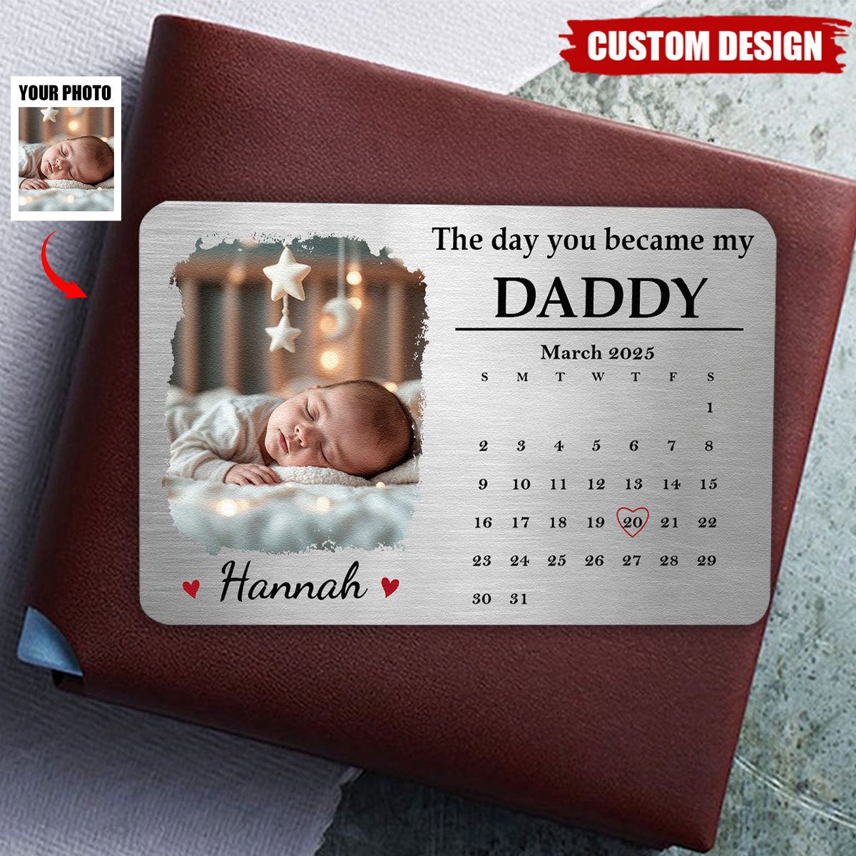 The Day You Became - Personalized Photo Wallet Card