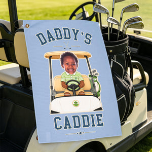 Personalized Dad Golf Towel, Papa's Caddies Golf Gift from Kids, Custom Photo Faces for Grandfather