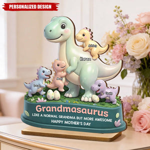 Personalized Mamasaurus More Awesome Wooden Plaque-Sentimental Mother's Day Gift for Mom, Wife