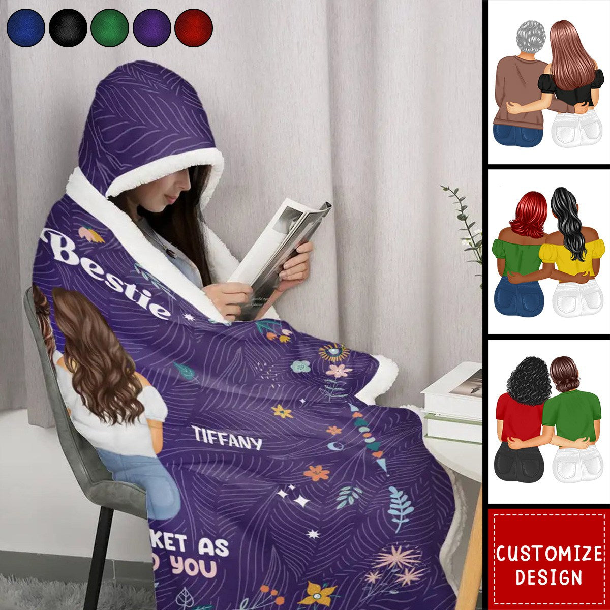 As A Hug From Me To You - Personalized Wearable Hooded Blanket
