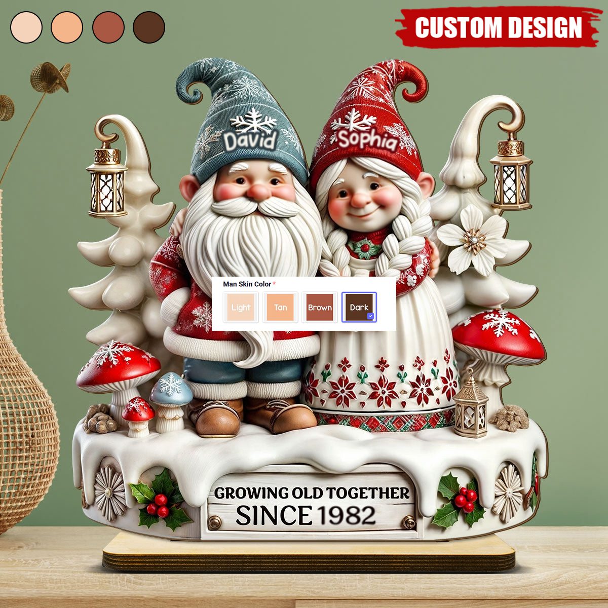 3D Effect Couple Together Personalized Standing Wooden Plaque, Heartfelt Gift For Couple, For Him, For Her, Husband, Wife