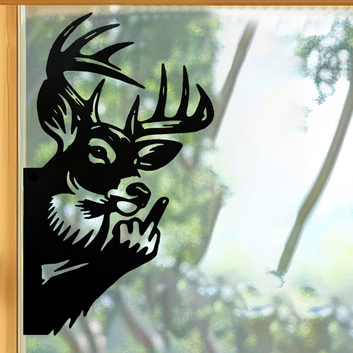 Peeping Deer Middle Finger Decor Decal