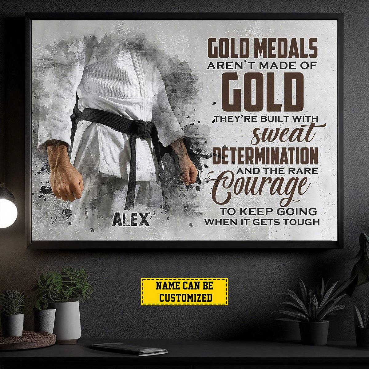 Personalized Jiu Jitsu Man Canvas Painting, Gold Medals Aren't Made Of Gold Wall Art Decor, Poster Gift For Jiu Jitsu Lovers