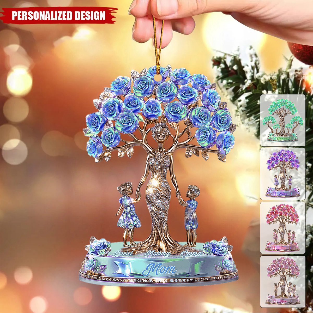 The Love Between Mother And Her Kids-Personalized Mother Transparent Ornament