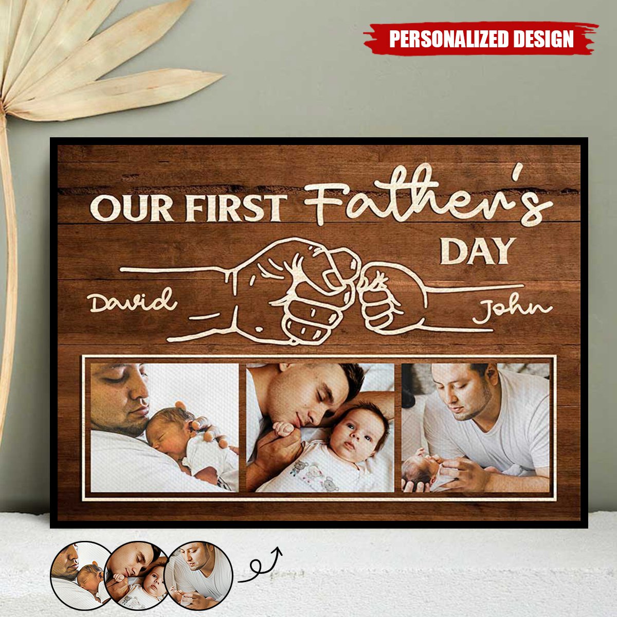 First Father’s Day Fist Bump-Personalized Poster-Gift For Dad