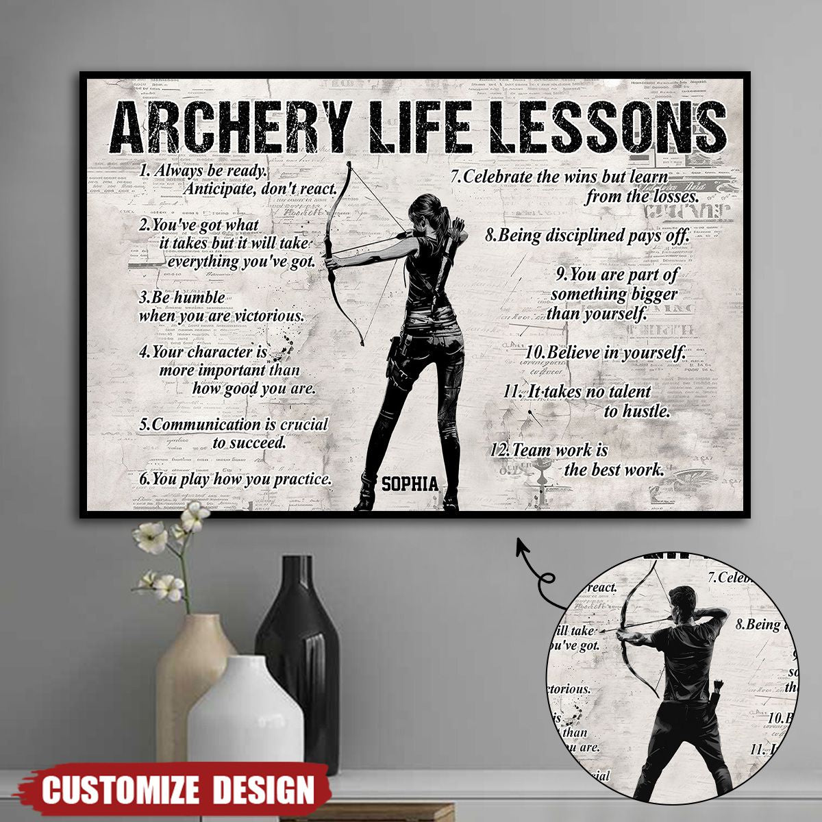 Personalized Archery Life Lessons Poster-Gift For Archery Lovers