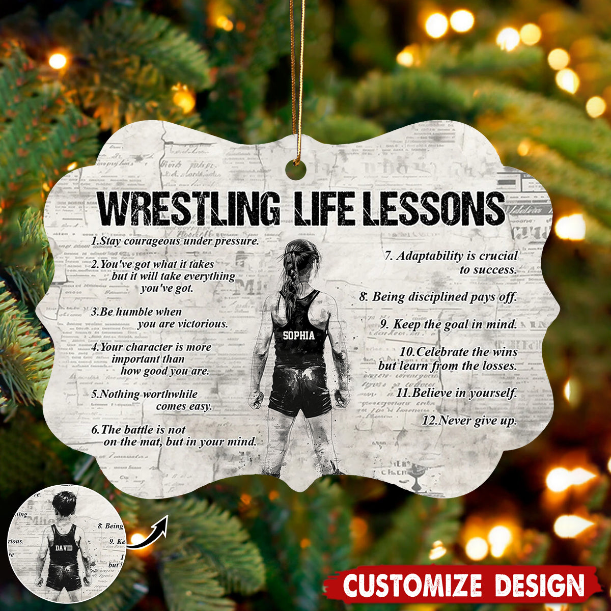 Personalized Wrestling Kid Boy Ornament - Gift For Wrestling Lovers