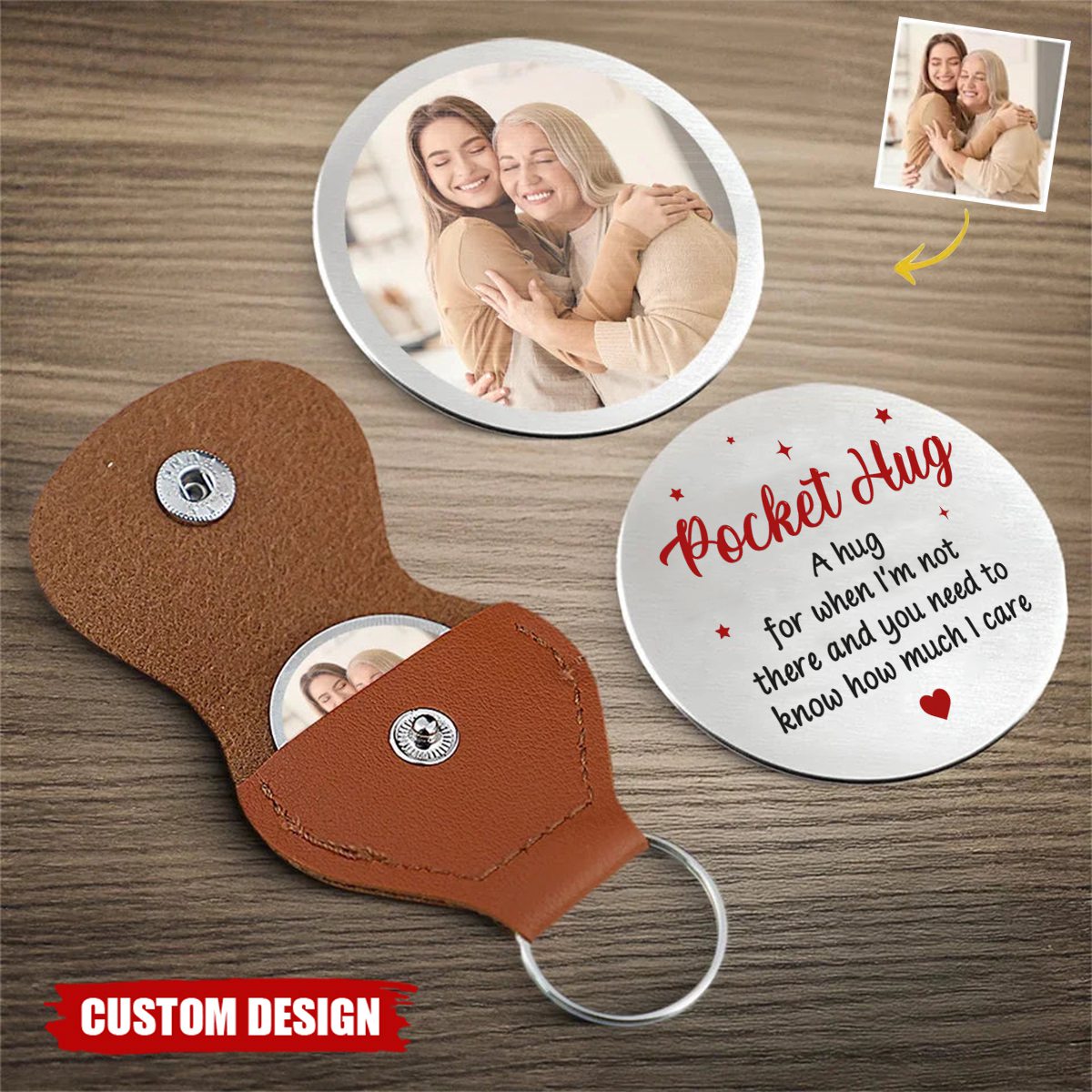 A Hug In Words For When I Can’t Be There To Hold You - Family Personalized Pocket Hug - Gift For Family Members