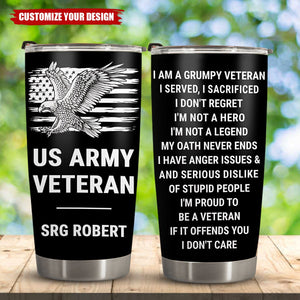 Personalized Tumbler for Veteran - I'm a Grumpy Veteran