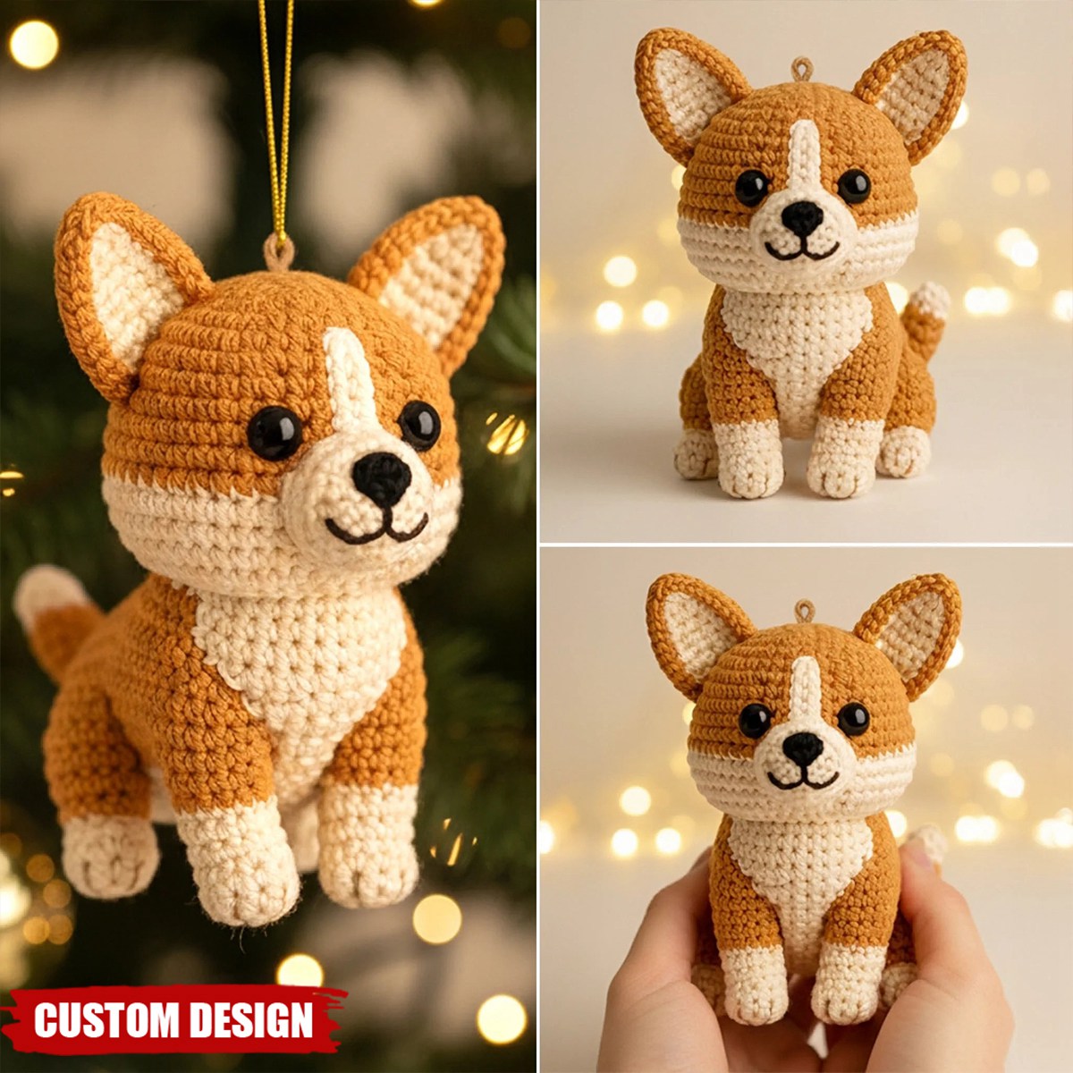 Custom Photo Crochet Ornament - Personalized Christmas Birthday Gifts For Dog Cat Lovers, Dog Dad And Mom, Cat Owners - Little Loaf Of Happiness