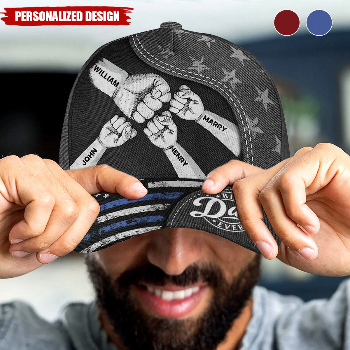 The Power Of Dad Comes From Love-Personalized Classic Cap