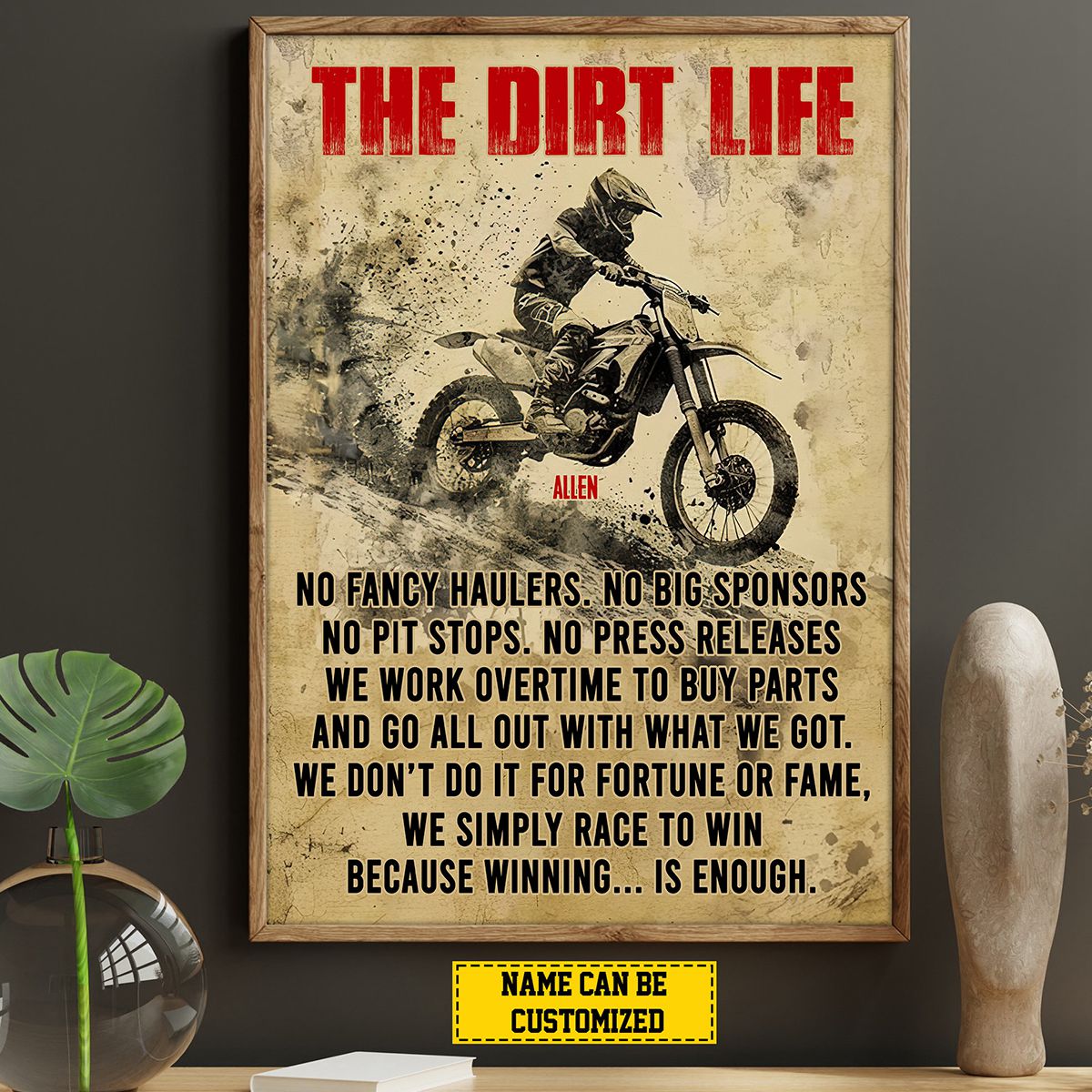 The Dirt Life Motocross-Personalized Motocross Poster Print-Motocross Gift For Boy Man