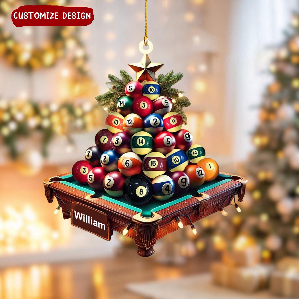 Personalized Billiard Ball Christmas Tree Ornament-2024 New Release